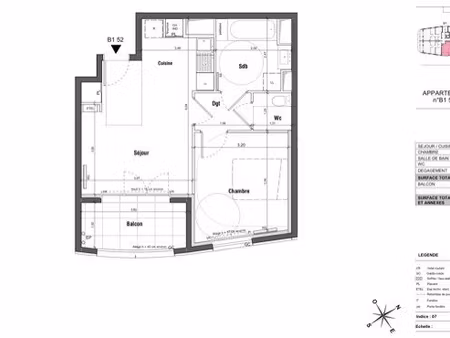 t2 neuf 41 62 m² + balcon 5 92