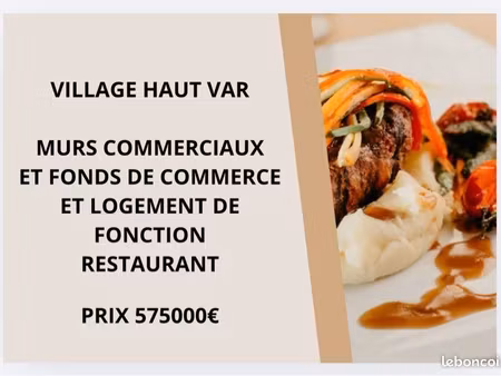 vend murs commerciaux  fonds de commerce et logement de fonction restaurant