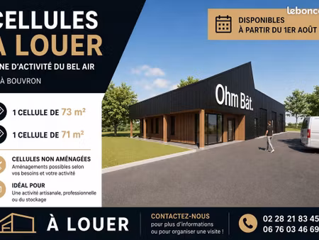 à louer – local artisanal neuf 71 à 73 m² – bouvron – idéal activité ou stockage