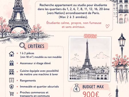 recherche location étudiante paris