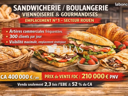 boulangerie  sandwicherie 170 m² rouen