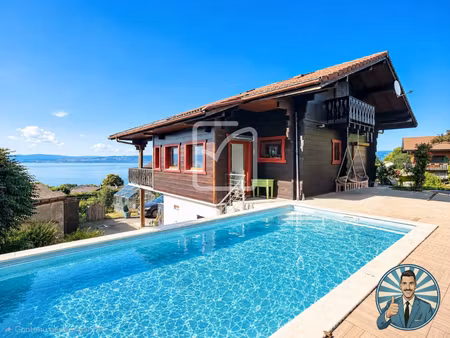 chalet de 130m2 au calme vue lac et piscine à lugrin