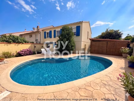 canohes  maison familiale en 3 faces  5 chambres avec jardin et piscine