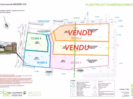 mazeres terrain à bâtir 801 m2