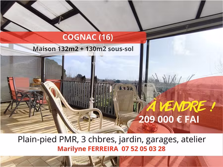 maison  132m2  jardin  garage - cognac
