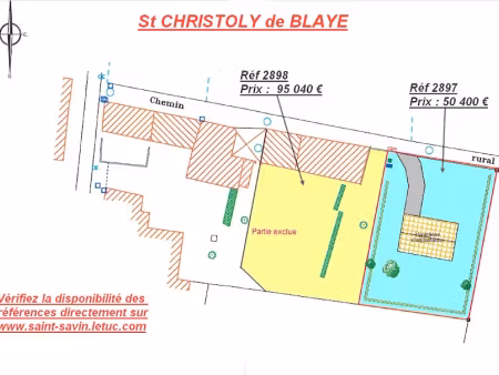 vente terrain 733 m² à saint-christoly-de-blaye (33920)  50 400 €