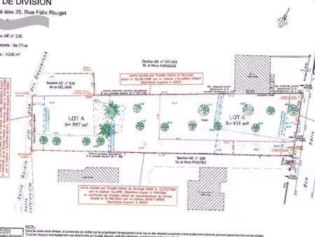 vente terrain à batir 597 m² à vaureal (95490)  184 900 €