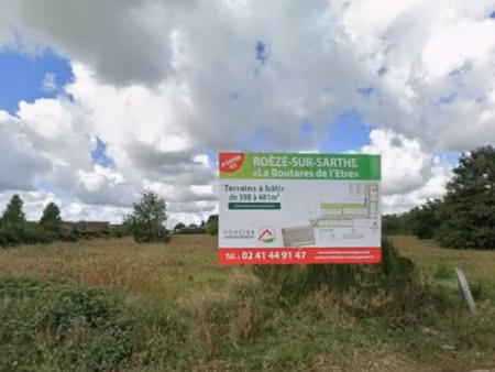 vente terrain 407 m² à roézé-sur-sarthe (72210)  40 700 €