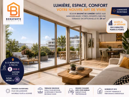 vente appartement 2 pièces 49 m² à nanterre (92000)  348 000 €