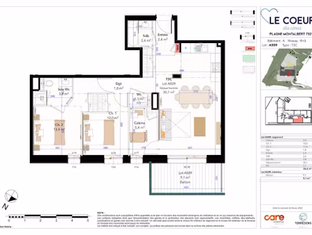 vente appartement 3 pièces 70.6 m² à la plagne (73210)  535 000 €
