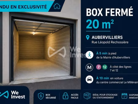 vente parking 20 m² à aubervilliers (93300)  20 000 €