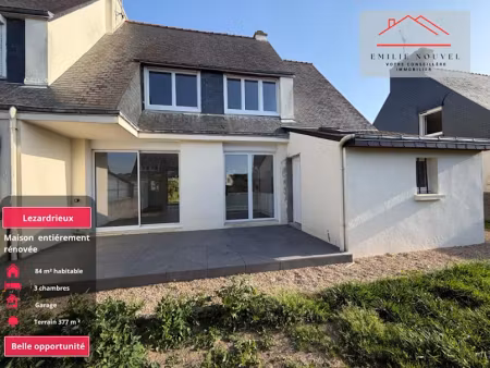 vente maison 4 pièces 84.5 m² à lézardrieux (22740)  230 000 €