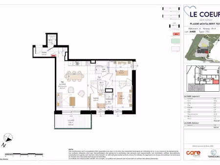 vente appartement 3 pièces 73.5 m² à la plagne (73210)  541 000 €