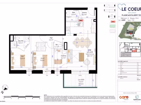 vente appartement 3 pièces 70.3 m² à la plagne (73210)  510 000 €