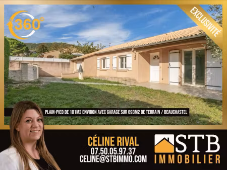 vente villa 5 pièces 101 m² à beauchastel (07800)  259 000 €