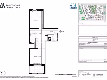 chambéry vetrotex  t2 47 56 m²  loggia + parking couvert