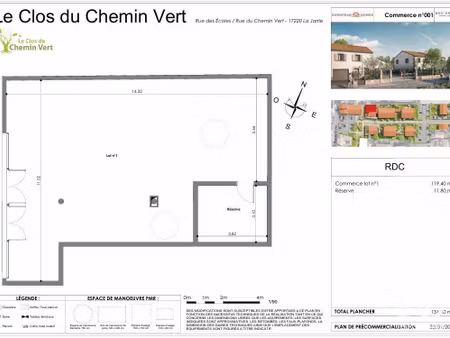 vente commerce 131 m² la jarrie (17220)