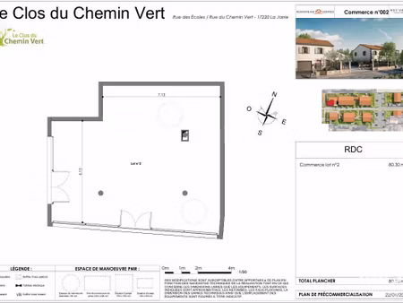 vente commerce 80 m² la jarrie (17220)