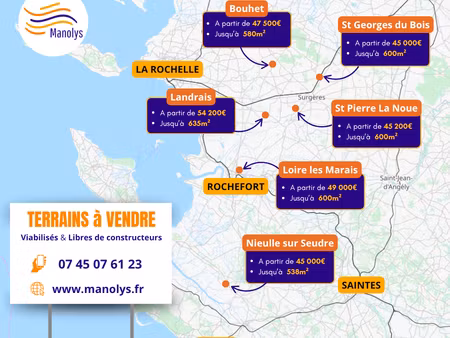 vente terrain 300 m² le gua (17600)