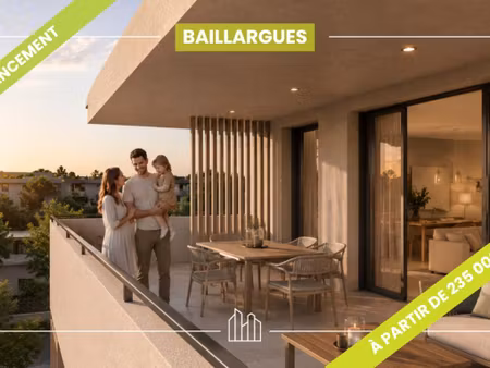 vente appartement neuf 2 pièces 47m2 baillargues - 235000 € - surface privée
