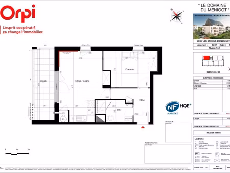 vente appartement 2 pièces 46 m² la baule-escoublac (44500)
