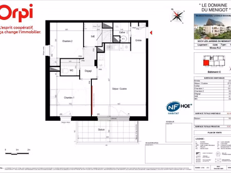 vente appartement 3 pièces 62 m² la baule-escoublac (44500)