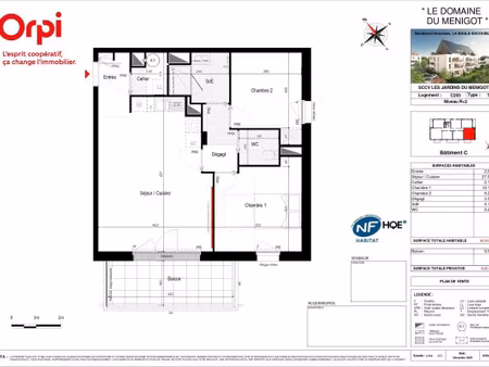 vente appartement 3 pièces 62 m² la baule-escoublac (44500)