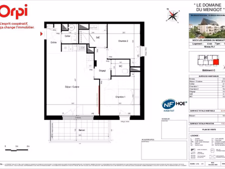 vente appartement 3 pièces 62 m² la baule-escoublac (44500)