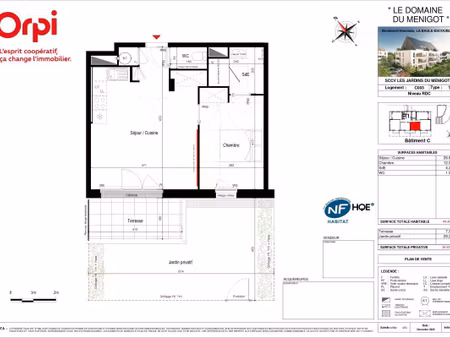vente appartement 2 pièces 44 m² la baule-escoublac (44500)