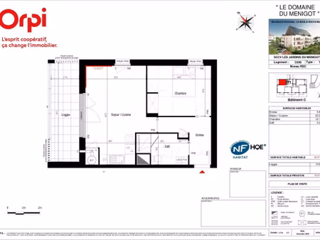 vente appartement 2 pièces 45 m² la baule-escoublac (44500)