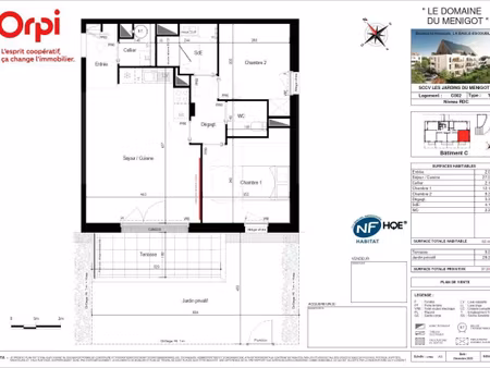 vente appartement 3 pièces 62 m² la baule-escoublac (44500)