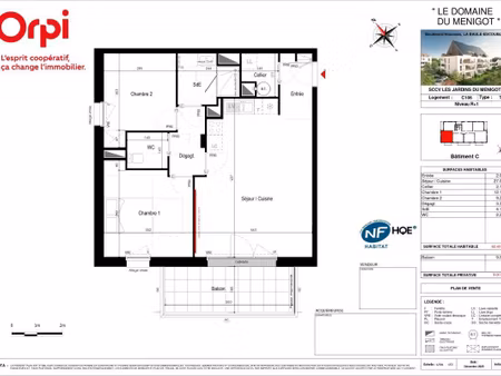vente appartement 3 pièces 62 m² la baule-escoublac (44500)