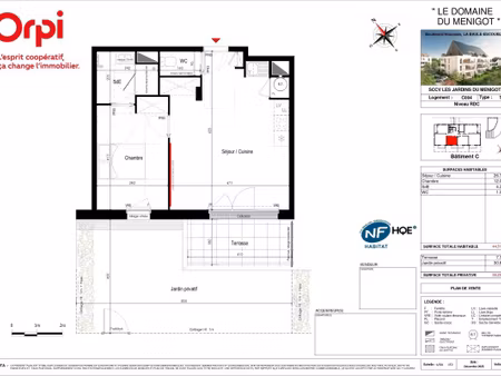 vente appartement 2 pièces 44 m² la baule-escoublac (44500)