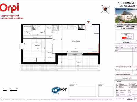 vente appartement 2 pièces 45 m² la baule-escoublac (44500)