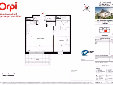 vente appartement 2 pièces 44 m² la baule-escoublac (44500)