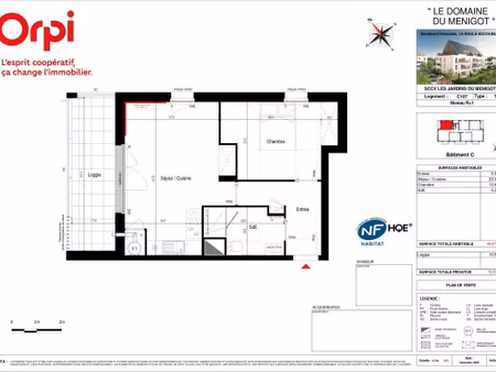 vente appartement 2 pièces 46 m² la baule-escoublac (44500)