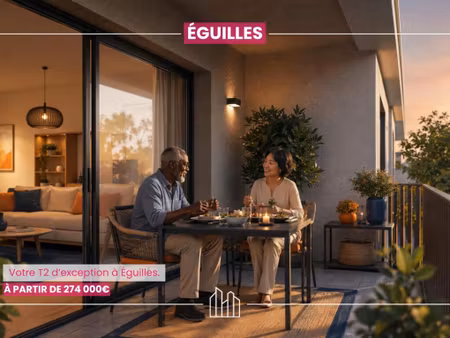 vente appartement neuf 2 pièces 47m2 eguilles - 275000 € - surface privée