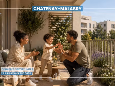 vente appartement neuf 4 pièces 81m2 châtenay-malabry - 513000 € - surface privée
