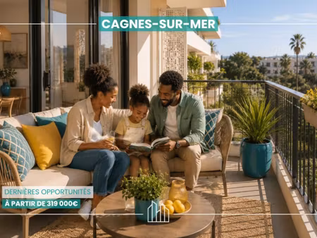vente appartement neuf 2 pièces 48m2 cagnes-sur-mer - 345000 € - surface privée