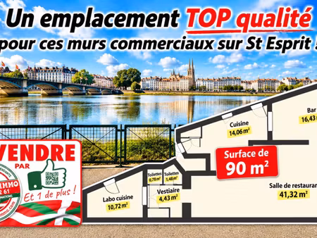vente commerce 90 m² bayonne (64100)