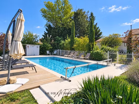 maison chaleureuse  pierre apparente avec gite et piscine chauffée  11420 pech luna