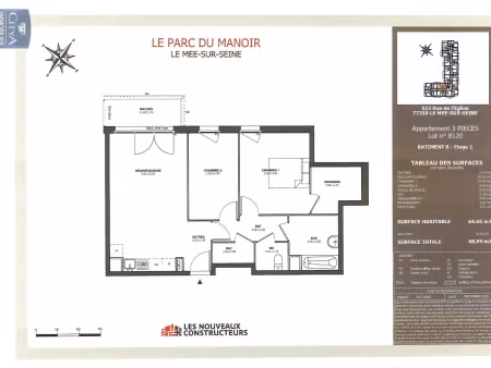 appartement à louer 3 pièces 64.65 m² - le mée-sur-seine (77) - 1 050€
