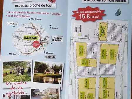 vente terrain à illifaut (22230) : à vendre / 973m² illifaut