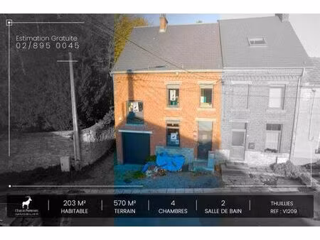 maison 3 façades + jardin et garage située à thuillies