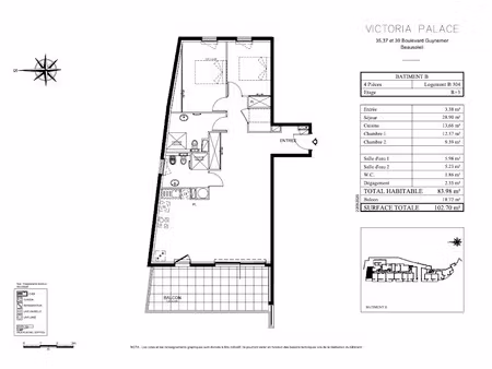 vente appartement 3 pièces à beausoleil (06240)  790 000 €