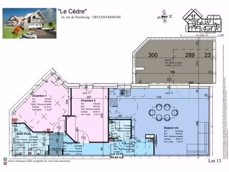 en vente appartement 68 m² – 271 000 € |truchtersheim