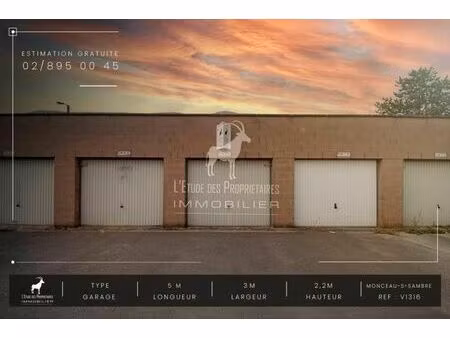 garage à vendre à monceau