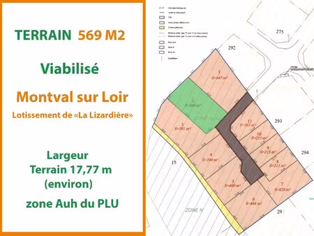 vente terrain 569 m²