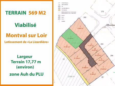 vente terrain 569 m² à nogent-sur-loir (72500)  55 210 €