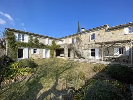 mas restauré à vendre ardèche méridionale  alba la romaine  au calme  vue  piscine  terrai